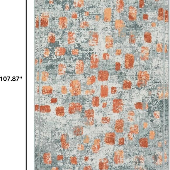 New 6x9 Pretty Watercolor Design Washable Area Rug - Picture 2 of 8
